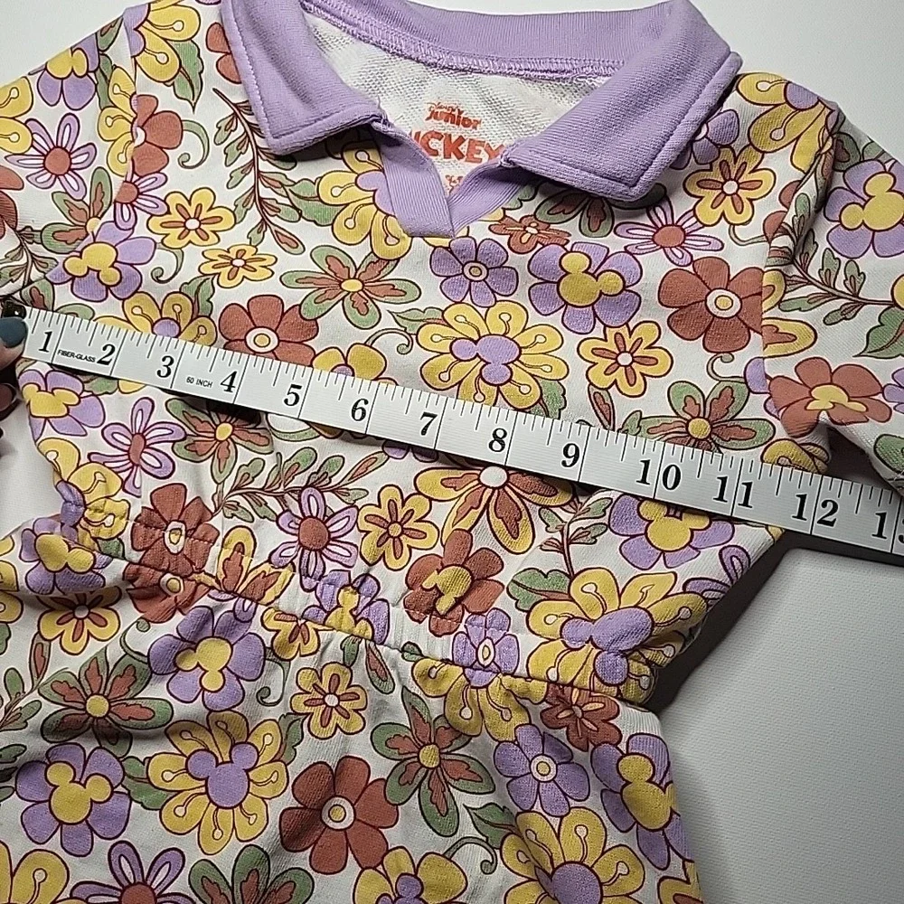 DISNEY Jr Mickey Disney Collection Dress Hidden Floral‎ Mickey Purple Collar 2T